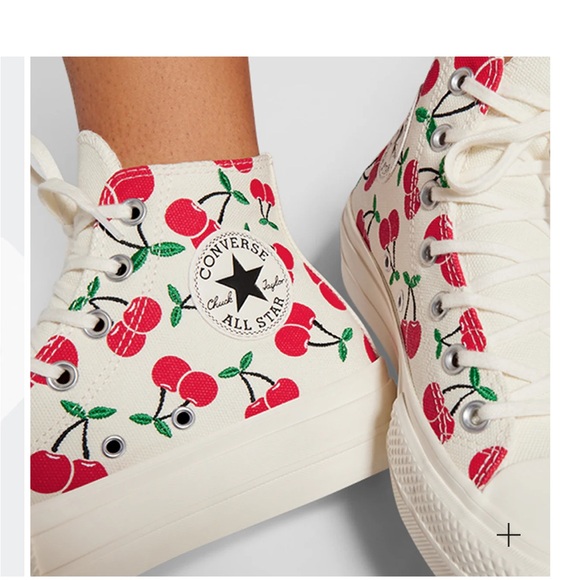 Converse All Stars Shoes - Converse Chuck Taylor All Stars Lift Platform Hi Top Embroidered Cherry Sneakers
